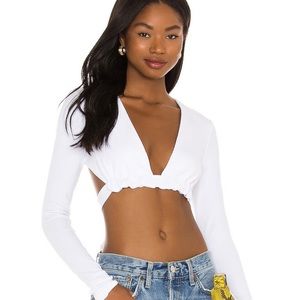 Maya Deep V Top in White